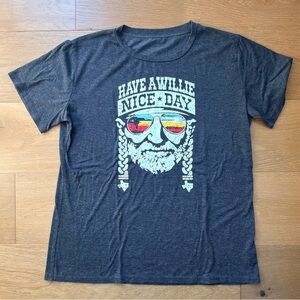 Willie Nelson Women's XL T-Shirt - Charcoal Grey